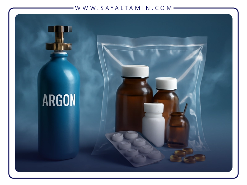 Using argon in packaging, storage, and shelf life control of pharmaceutical products