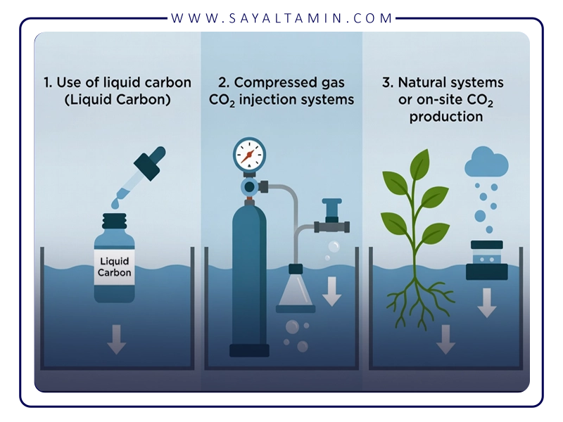 روش‌های تأمین CO₂ در آکواریوم
