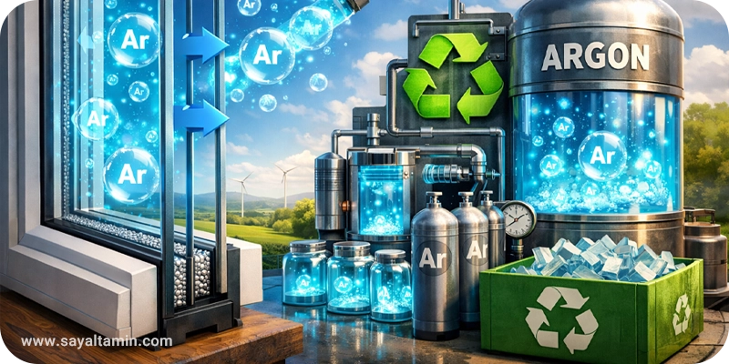 آرگون بازیافتی از پنجره_های دوجداره