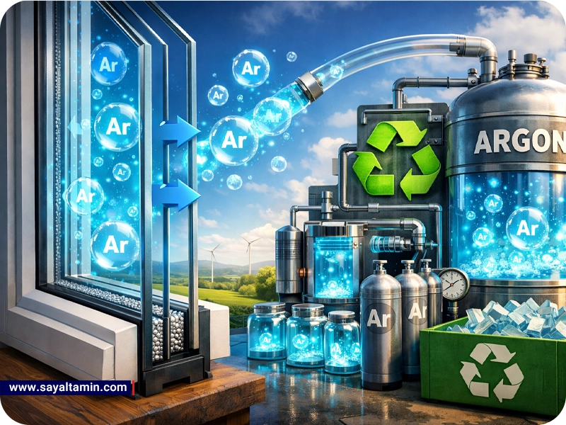 آرگون بازیافتی از پنجره_های دوجداره