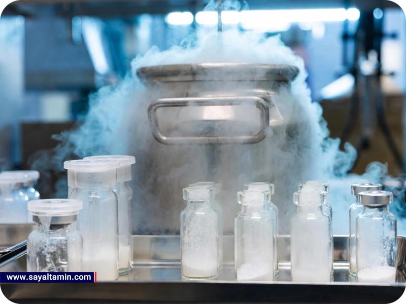 نیتروژن مایع در تولید پودرهای لیوفیلیز شده داروهای بیولوژیک