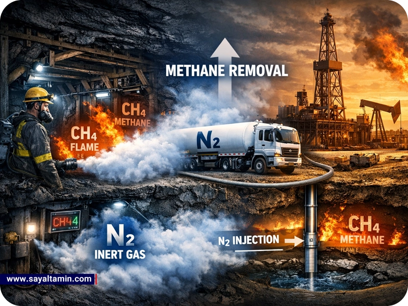 کاربرد نیتروژن در مهار و حذف متان از معادن زغال_سنگ و چاه_های نفت